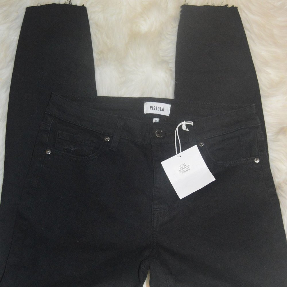 NWT Pistola Distressed Black Jeans Size 30